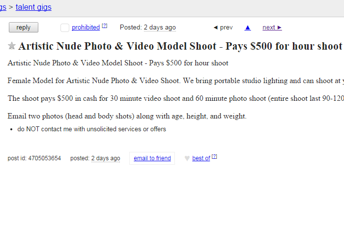 Craigslist Female Nude Model 93