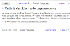 Cape Cod Craigslist Ad Of The Day - Cutie In Shackles