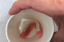 Someone Left Their Fake Teeth At A Voting Booth Yesterday