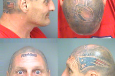 Dude With Brady's Helmet Tattooed On His Head Arrested With Fake Marijuana 