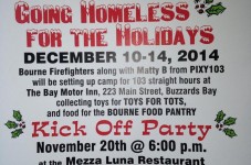 Bourne Firefighters Homeless For The Holidays Kickoff Party Is Tonight