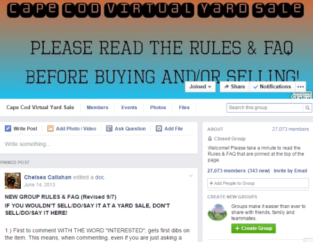 cape cod virtual yard sale facebook