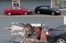 Dude Guy Crashes His Volvo Through The Wall At Hyannis McDonald's