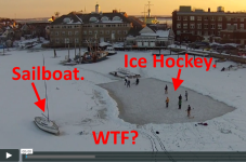 VIDEO: Playing Ice Hockey On A Salt Water Harbor In Woods Hole... Wait, What?